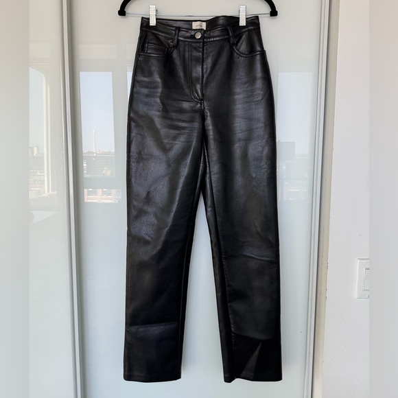 Aritzia Leather Melina Pants Black Size 0 Worn Once - Picture 6 of 7